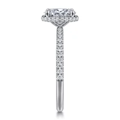 Sale Gabriel & Co. Allesia - 14K White Gold Oval Cut Hidden Halo Diamond Engagement Ring