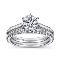 Online Gabriel & Co. Allie - 14K White Gold 6 Prong Round Diamond Engagement Ring
