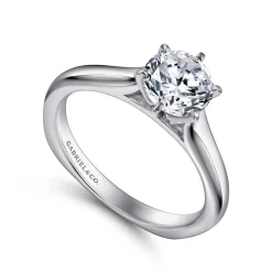 New Gabriel & Co. Allie - Platinum Round Diamond Solitaire Engagement Ring