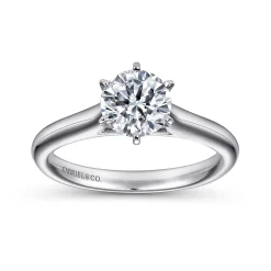New Gabriel & Co. Allie - Platinum Round Diamond Solitaire Engagement Ring