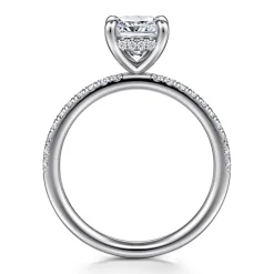 Hot Gabriel & Co. Allison - 14K White Gold Cushion Hidden Halo Diamond Engagement Ring