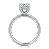 New Gabriel & Co. Allison - 14K White Gold Emerald Cut Hidden Halo Diamond Engagement Ring