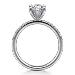 Sale Gabriel & Co. Allison - 14K White Gold Pear Shape Hidden Halo Diamond Engagement Ring