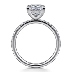 Hot Gabriel & Co. Allison - 14K White Gold Princess Hidden Halo Diamond Engagement Ring