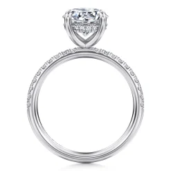 Discount Gabriel & Co. Allison - 14K White Gold Round Hidden Halo Diamond and Engagement Ring