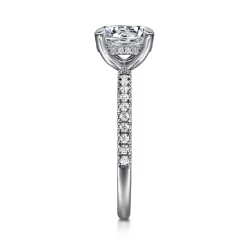 Discount Gabriel & Co. Allison - 14K White Gold Round Hidden Halo Diamond and Engagement Ring