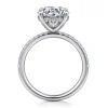 New Gabriel & Co. Allison - 14K White Gold Round Hidden Halo Diamond and Engagement Ring