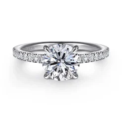 Outlet Gabriel & Co. Allison - 14K White Gold Round Hidden Halo Diamond Engagement Ring