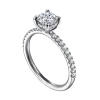 Clearance Gabriel & Co. Allison - 14K White Gold Round Hidden Halo Diamond and Engagement Ring