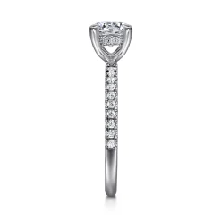 Clearance Gabriel & Co. Allison - 14K White Gold Round Hidden Halo Diamond and Engagement Ring