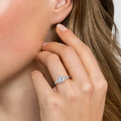 Best Gabriel & Co. Allure - 14K White Gold Round Diamond Engagement Ring