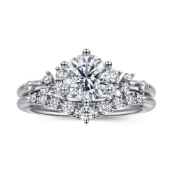 Best Gabriel & Co. Allure - 14K White Gold Round Diamond Engagement Ring