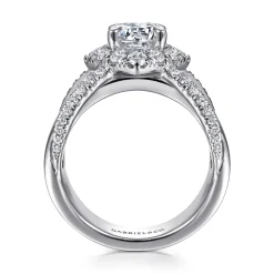 Discount Gabriel & Co. Alva - 14K White Gold Round Halo Diamond Engagement Ring