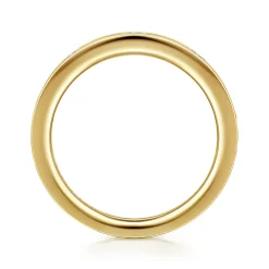 Outlet Gabriel & Co. Amah - 14K Yellow Gold 5 Stone Flush Set Marquise Diamond Cigar Band - 0.16 ct