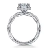 Outlet Gabriel & Co. Ama - 14K White Gold Twisted Oval Halo Diamond Engagement Ring