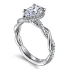 Hot Gabriel & Co. Ama - 14K White Gold Twisted Pear Shape Halo Diamond Engagement Ring