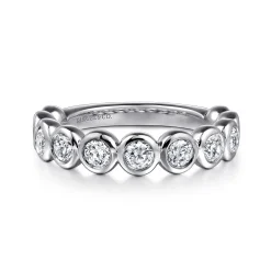 Online Gabriel & Co. Amalfi - 14K White Gold Bezel Set Diamond Anniversary Band - 1 ct