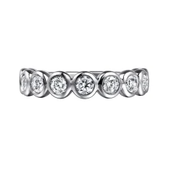 Online Gabriel & Co. Amalfi - 14K White Gold Bezel Set Diamond Anniversary Band - 1 ct