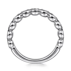Outlet Gabriel & Co. Amalfi - 14K White Gold Bezel Set Diamond Anniversary Band - 0.75 ct