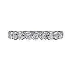Hot Gabriel & Co. Amalfi - 14K White Gold Bezel Set Diamond Anniversary Band - 0.25 ct