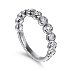 Best Gabriel & Co. Amalfi - 14K White Gold Bezel Set Diamond Anniversary Band - 0.5 ct