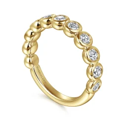 Best Gabriel & Co. Amalfi - 14K Yellow Gold Bezel Diamond Anniversary Band - 0.75 ct