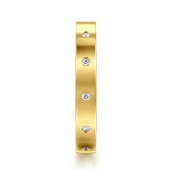Best Gabriel & Co. Amarelle - 14K Yellow Gold Flush Set Diamond Eternity Band - 0.09 ct