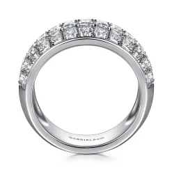 Hot Gabriel & Co. Amarie - 14K White Gold Separate Micro Prong in Channel Baguette and Princess Cut Diamond Anniversary Band - 2.6 ct
