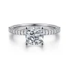 New Gabriel & Co. Amata - 14K White Gold Cushion Cut Diamond Engagement Ring