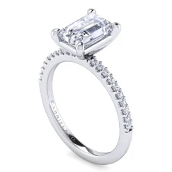 Clearance Gabriel & Co. Amata - 14K White Gold Emerald Cut Diamond Engagement Ring