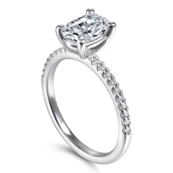 Hot Gabriel & Co. Amata - 14K White Gold Oval Diamond Engagement Ring