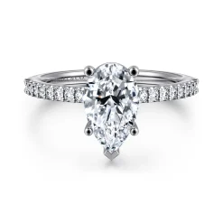 Online Gabriel & Co. Amata - 14K White Gold Pear Shape Diamond Engagement Ring