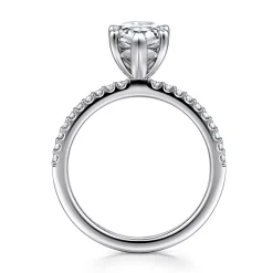 Best Gabriel & Co. Amata - 14K White Gold Pear Shape Diamond Engagement Ring