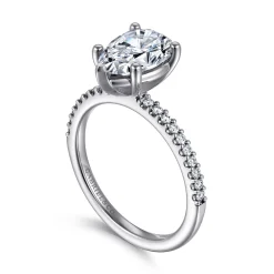 Best Gabriel & Co. Amata - 14K White Gold Pear Shape Diamond Engagement Ring
