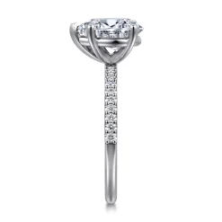 Best Gabriel & Co. Amata - 14K White Gold Pear Shape Diamond Engagement Ring