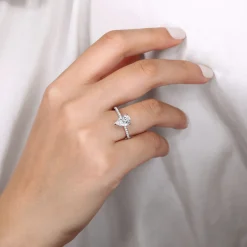 Outlet Gabriel & Co. Amata - 14K White Gold Pear Shape Diamond Engagement Ring