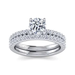 Outlet Gabriel & Co. Amata - 14K White Gold Round Diamond Engagement Ring