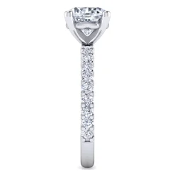 Gabriel & Co. Amata - 14K White Gold Round Diamond Engagement Ring