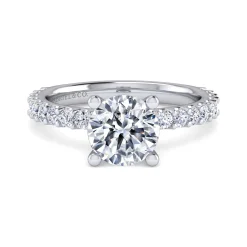 Gabriel & Co. Amata - 14K White Gold Round Diamond Engagement Ring