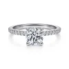 Best Gabriel & Co. Amata - 14K White Gold Round Diamond Engagement Ring