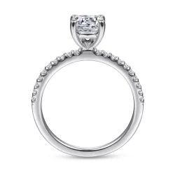 Best Gabriel & Co. Amata - 14K White Gold Round Diamond Engagement Ring