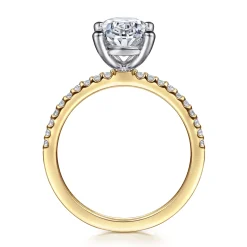 Hot Gabriel & Co. Amata - 14K White-Yellow Gold Oval Diamond Engagement Ring