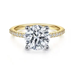 Gabriel & Co. Amata - 14K White-Yellow Gold Round Diamond Engagement Ring