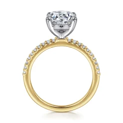 Online Gabriel & Co. Amata - 14K White-Yellow Gold Round Diamond Engagement Ring