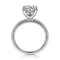New Gabriel & Co. Amata - Platinum Round Diamond Engagement Ring