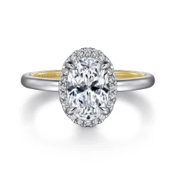 Online Gabriel & Co. Amelie - 14K Yellow and White Gold Oval Halo Diamond Engagement Ring