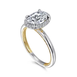 Online Gabriel & Co. Amelie - 14K Yellow and White Gold Oval Halo Diamond Engagement Ring