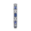 Hot Gabriel & Co. Amie - 14K White Gold Baguette Sapphire and Round Diamond Eternity Band - 0.13 ct