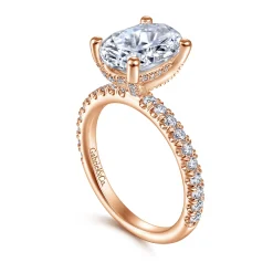 Best Gabriel & Co. Amira - 14K Rose Gold Oval Diamond Engagement Ring