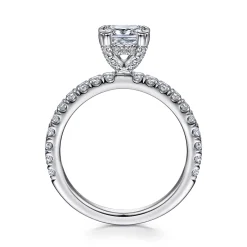 Gabriel & Co. Amira - 14K White Gold Cushion Cut Diamond Engagement Ring